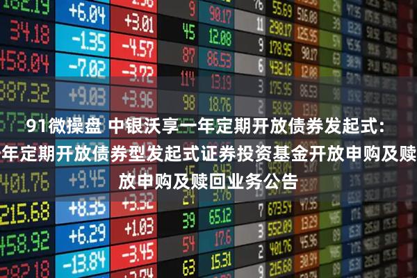 91微操盘 中银沃享一年定期开放债券发起式: 中银沃享一年定期开放债券型发起式证券投资基金开放申购及赎回业务公告