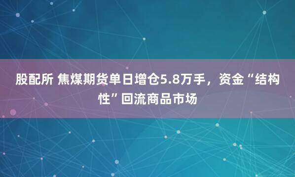 股配所 焦煤期货单日增仓5.8万手，资金“结构性”回流商品市场